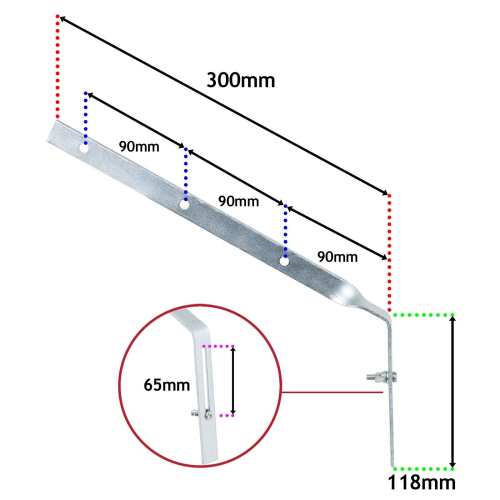 SPARES2GO Gutter Side Rafter Bracket Universal Galvanised Steel Fascia Support Fixing (300mm) 1