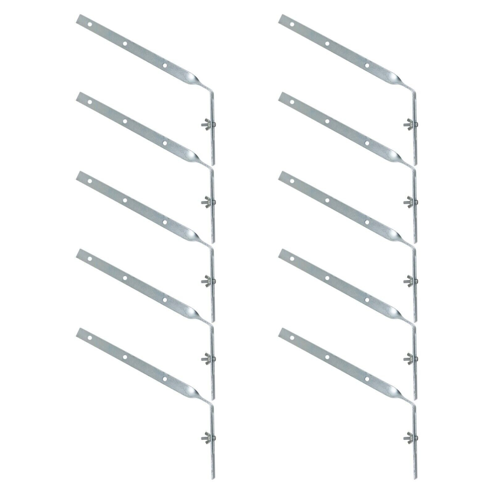 Gutter Side Rafter Bracket Universal Galvanised Steel Fascia Support Fixings (Pack of 10, 300mm)