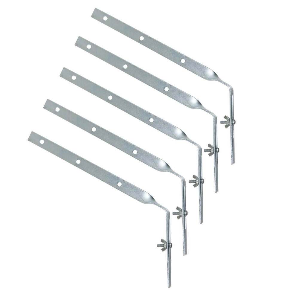 Gutter Side Rafter Bracket Universal Galvanised Steel Fascia Support Fixings (Pack Of 5, 300Mm) 5057817578302