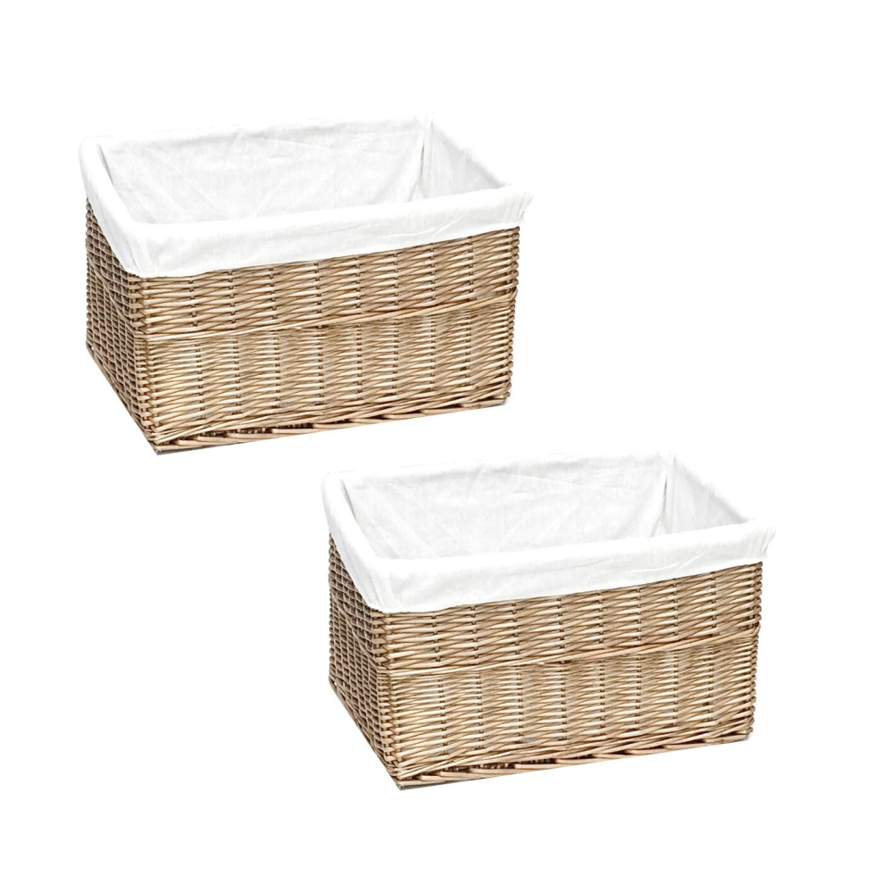 Set Of 2 Big Huge Deep Fireplace Log Storage Baskets  39 x 27 x 23 cm