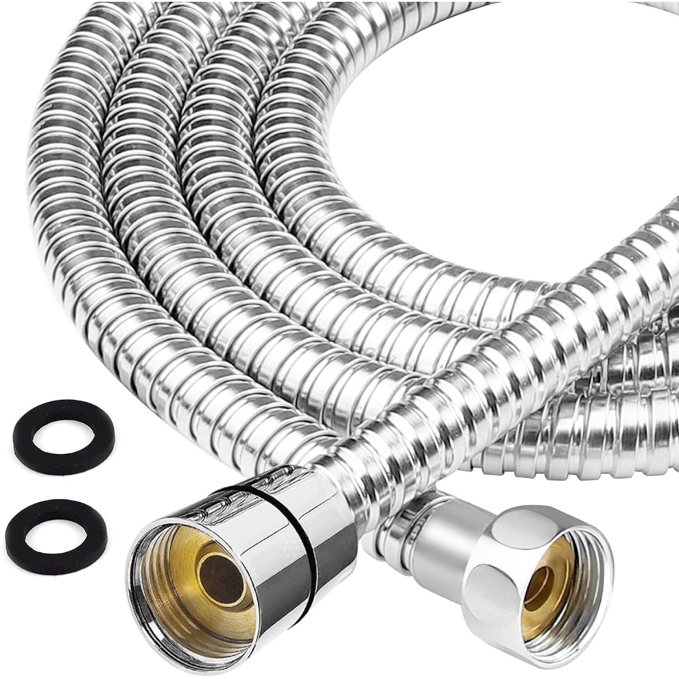 Chozx (1M) Shower Hose Stainless Steel Replacement Universal Fit Pipe Anti-Kink &Leakproof