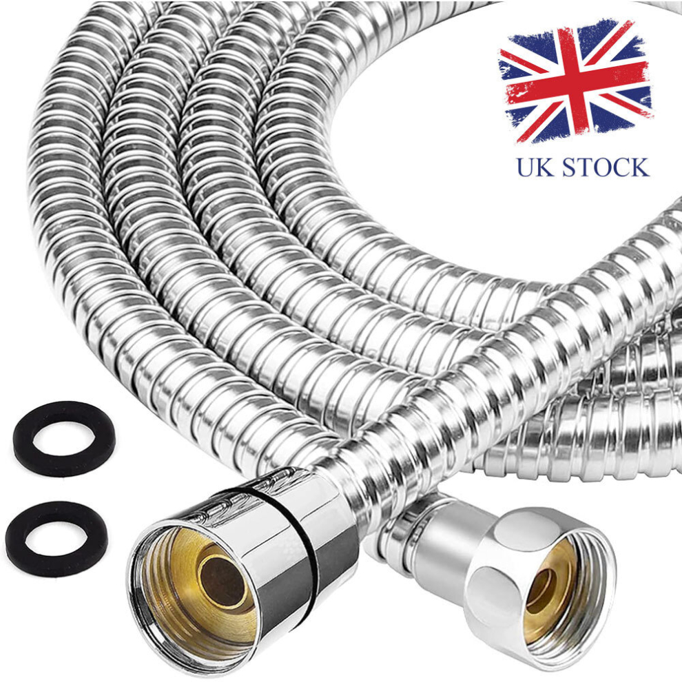 (2M) Shower Hose Stainless Steel Replacement Universal Fit Pipe Anti-Kink &Leakproof 764331921761
