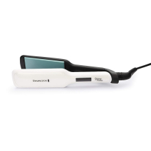 Remington Shine Therapy Wide Plate Ceramic Hair Straighteners for Longer Thicker Hair with Morrocan Argan Oil - S8550, White (Pack of 1)