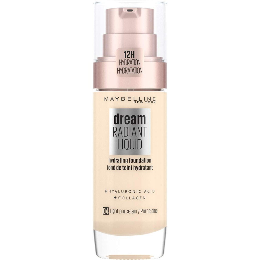 Maybelline Foundation, Dream Radiant Liquid Hydrating Foundation With Hyaluronic Acid And Collagen - Lightweight, Medium Coverage Up To 12 Hour Hydrat