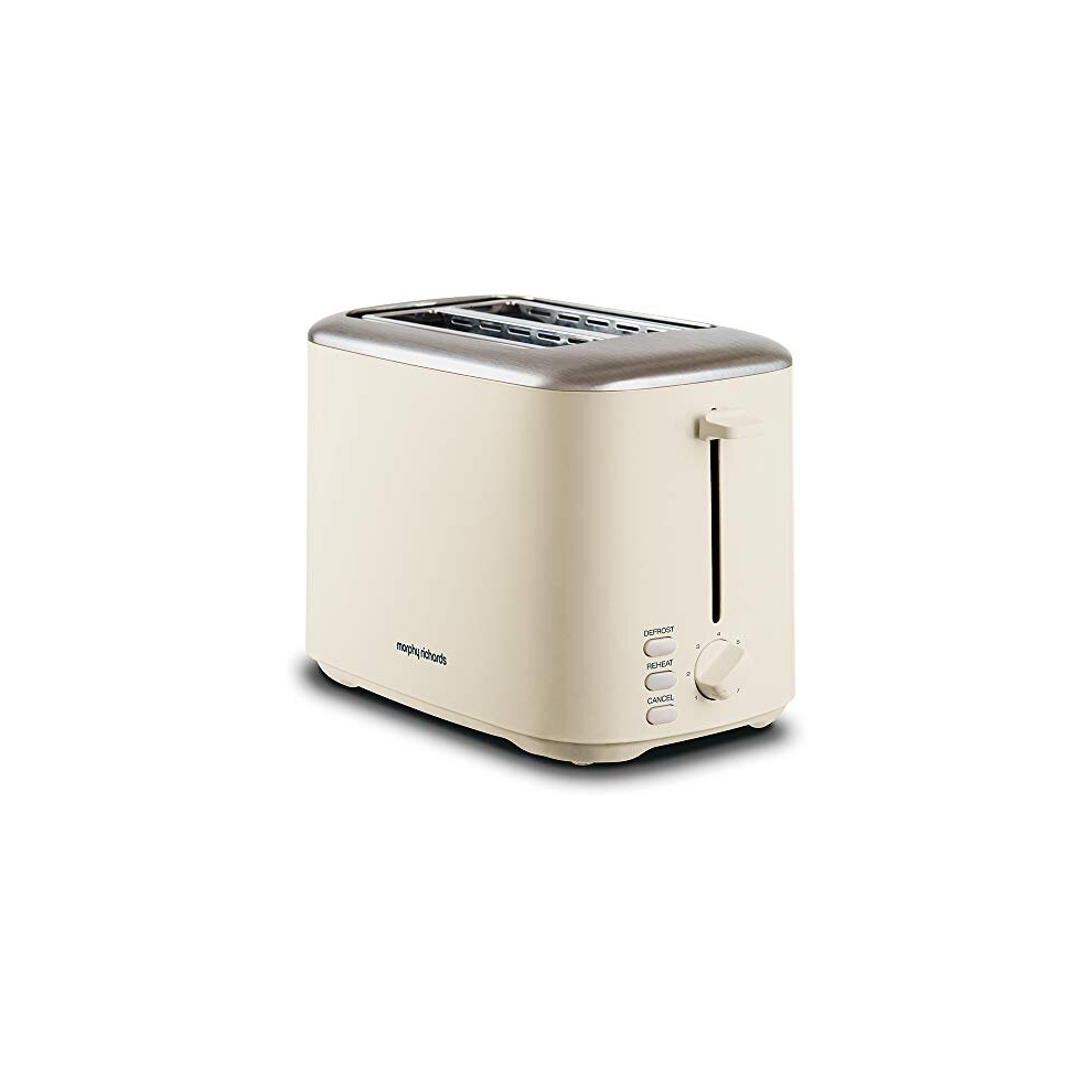 Morphy Richards Equip Cream 2 Slice Toaster - Defrost And Reheat Settings - 2 Slot - Stainless Steel - 222065