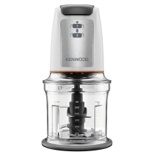 Kenwood Easy Chop Chopper, 0.5L Bowl, 2 Speeds, Quad Blade System, Anti-Slip Ring for Food Chopper Stability, 500W, CHP61.100WH, Dishwasher Safe, Whit