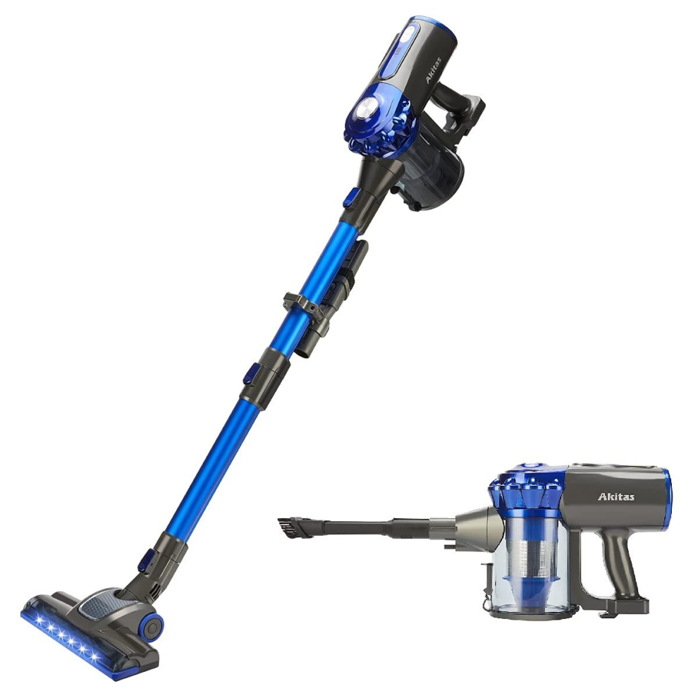 Akitas 3In1 Cordless Vacuum Cleaner Hoover Upright Handheld Stick Lightweight 22.2V 150W Rechargeable Lithium Battery Good For Carpet, Pet Hair (V8)