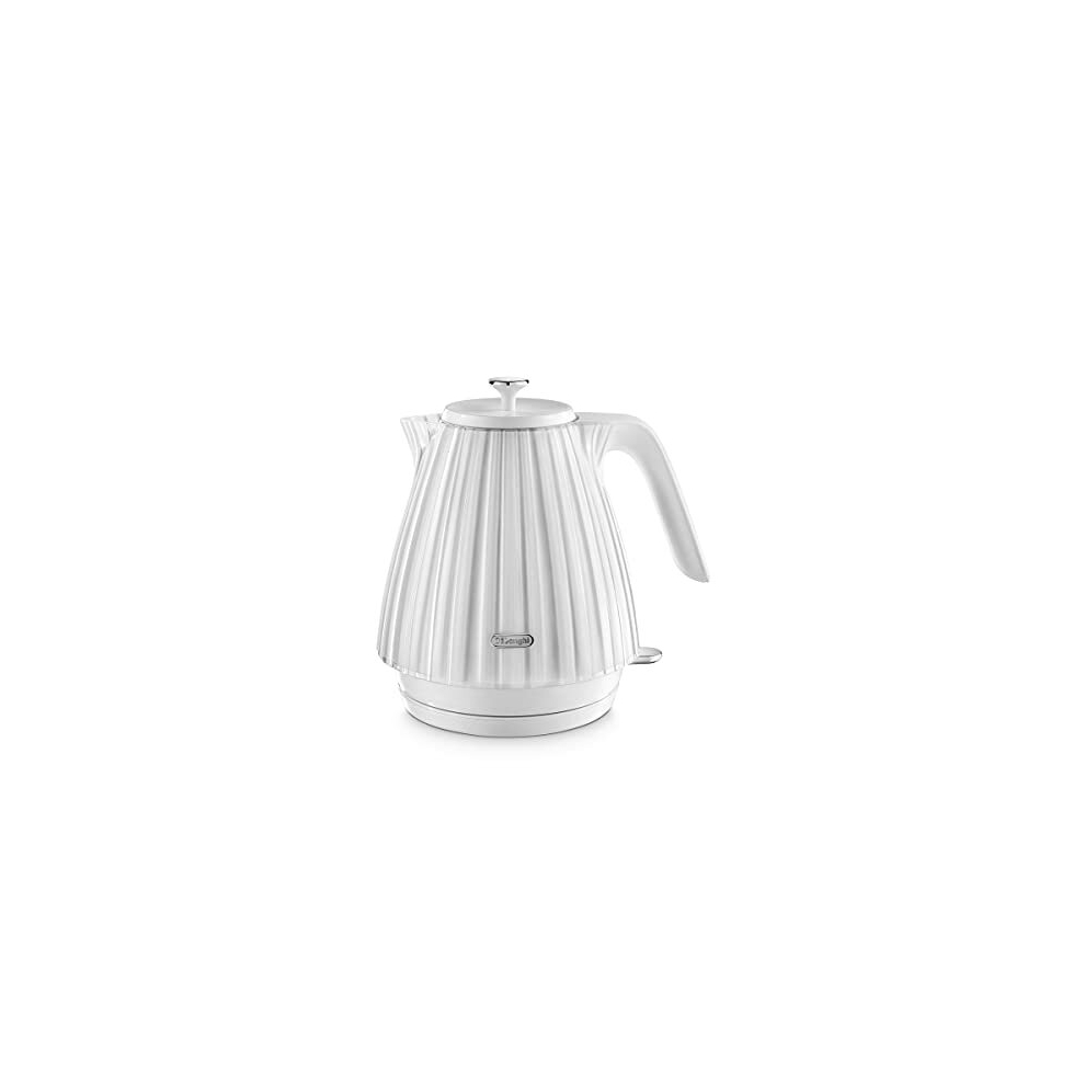 De'Longhi Ballerina Electric Kettle, 360 Swivel Base, Water Level Indicator, Cord Storage, KBD3001.W, 3000 W, UK PLUG, White