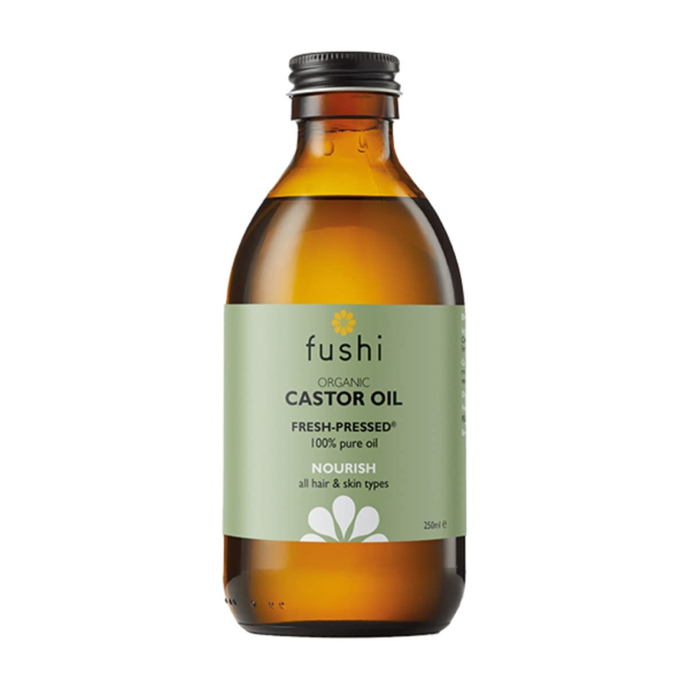 Fushi Organic Castor Oil 250ml 100% Pure Cold & Fresh-Pressed For Dry Skin & Hair Growth, Eyelashes & Eyebrows Hexane Free Natural Food-grade Sustaina