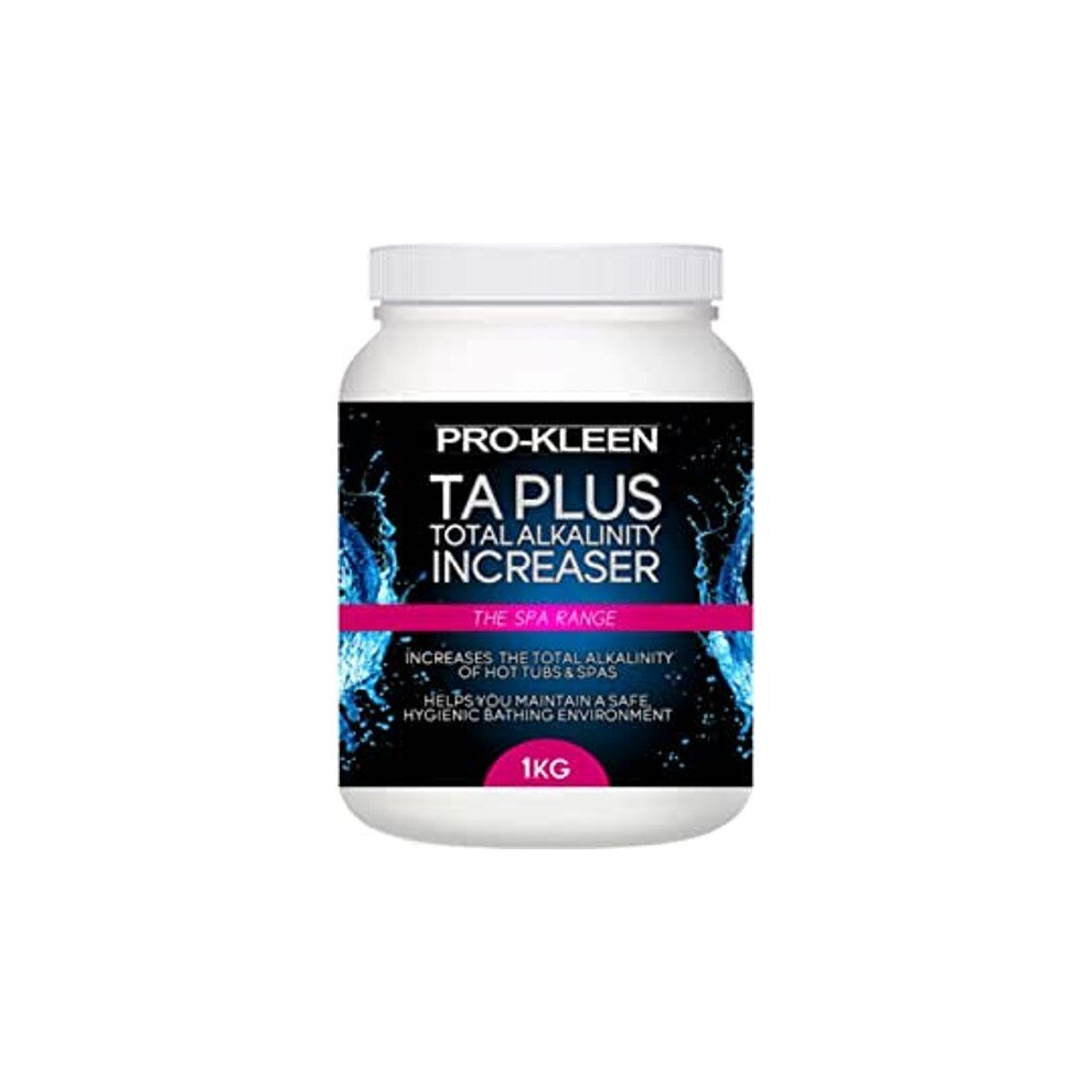 Pro-Kleen TA Plus Total Alkalinity Increaser - Increases Alkaline Levels in Pools, Hot Tubs & Spas - Balances pH Levels 1kg