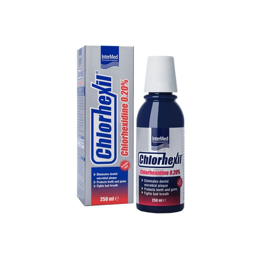 InterMed Chlorhexil 0.20% Mouthwash Solution - Antiseptic Oral Rinse for Gum Health and Fresh Breath 250ml