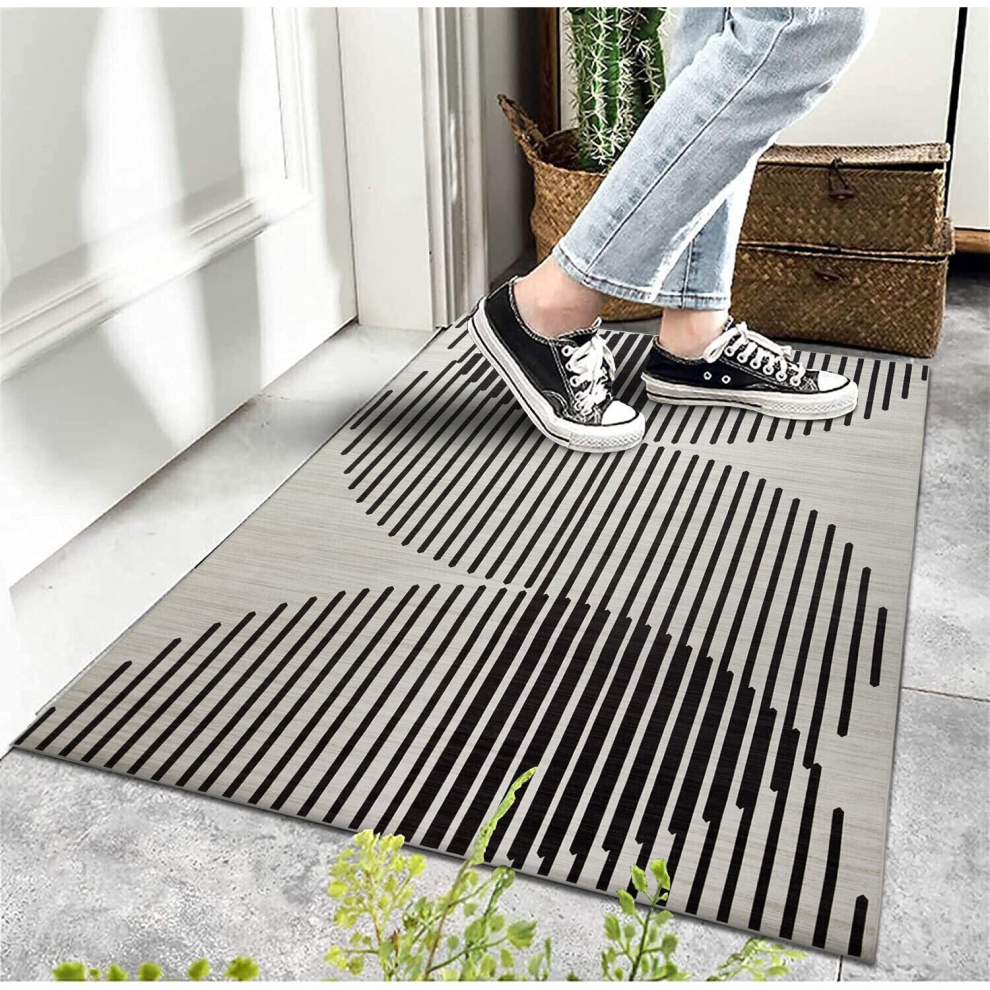 (40x60 cm, JETT- PRINTED RUG) Non Slip Rugs Printed Geometric Carpets Runner Mat