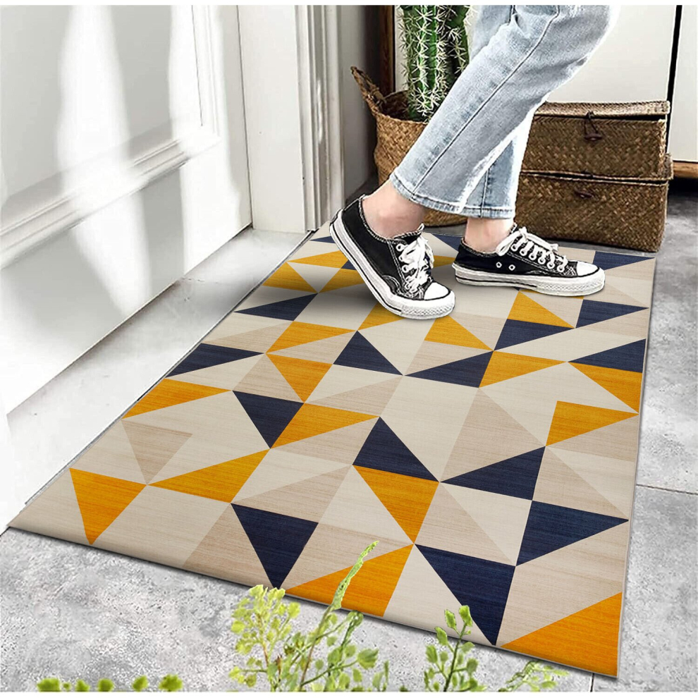 (40x60 cm, BRIO- PRINTED RUG) Non Slip Rugs Printed Geometric Carpets Runner Mat