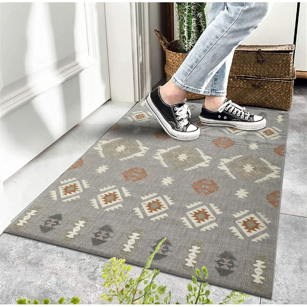 (60x110 cm, NOVA- PRINTED RUG) Non Slip Rugs Printed Geometric Carpets Runner Mat