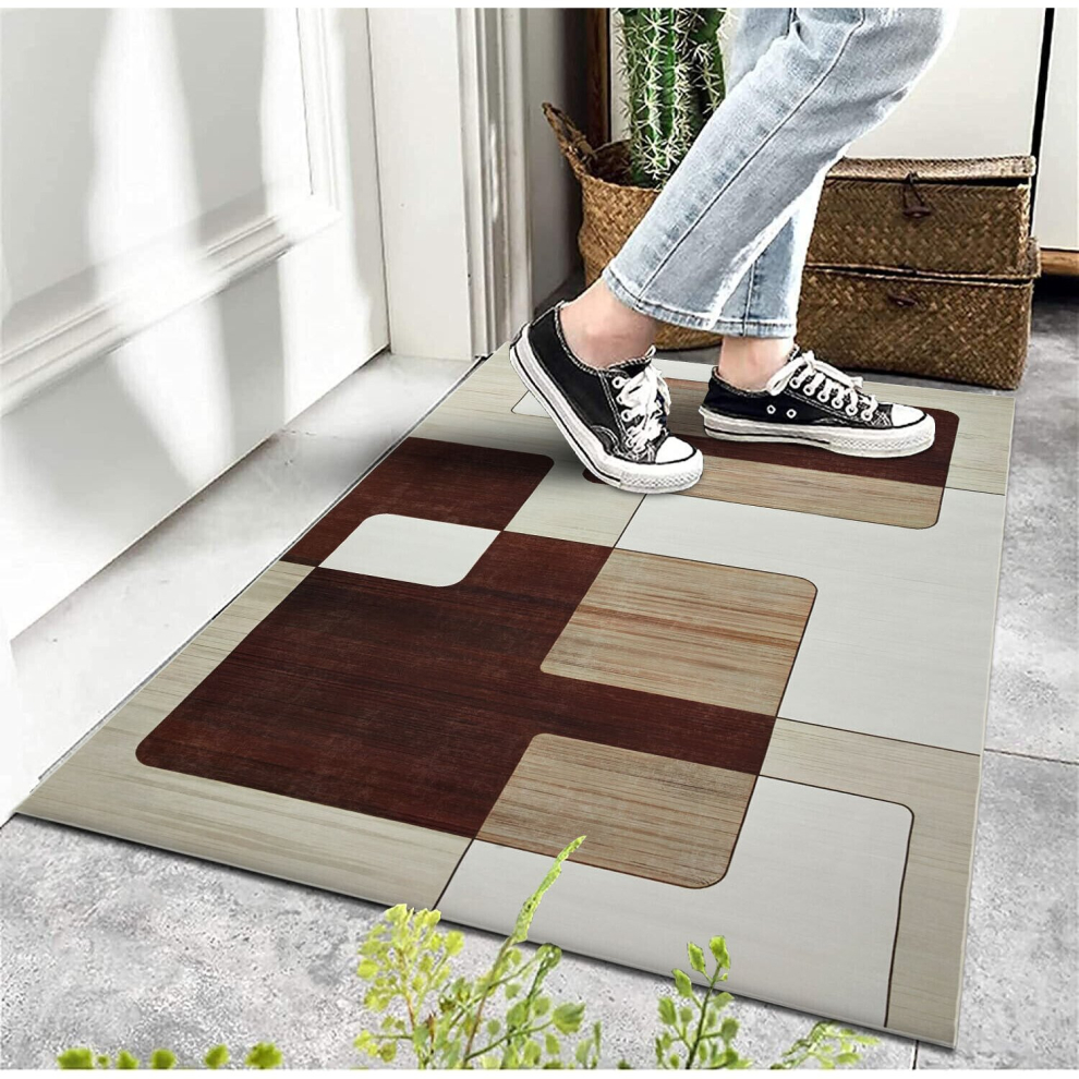 (40x60 cm, VIVA- PRINTED RUG) Non Slip Rugs Printed Geometric Carpets Runner Mat