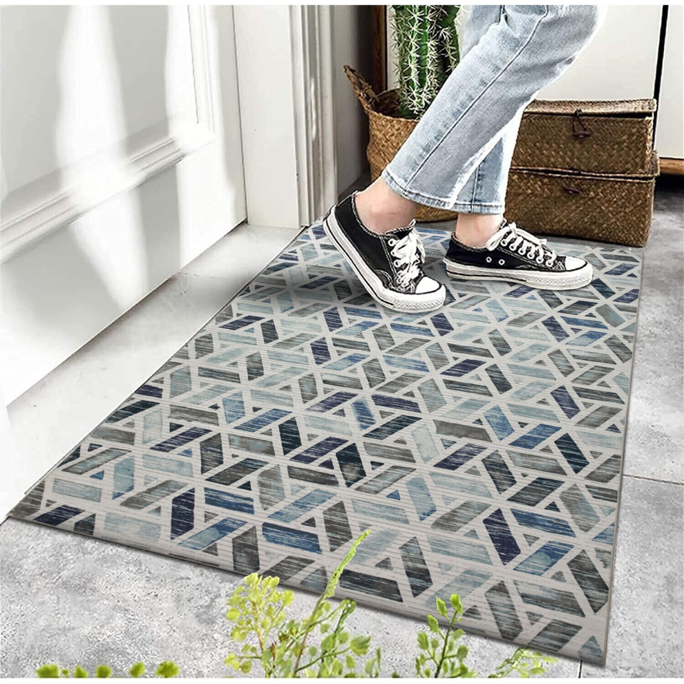 (40x60 cm, ZARA- PRINTED RUG) Non Slip Rugs Printed Geometric Carpets Runner Mat