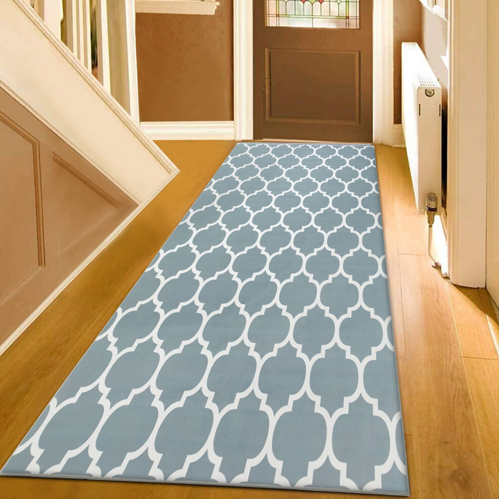 (60x220 cm, AVA- PRINTED RUG) Non Slip Rugs Printed Geometric Carpets Runner Mat