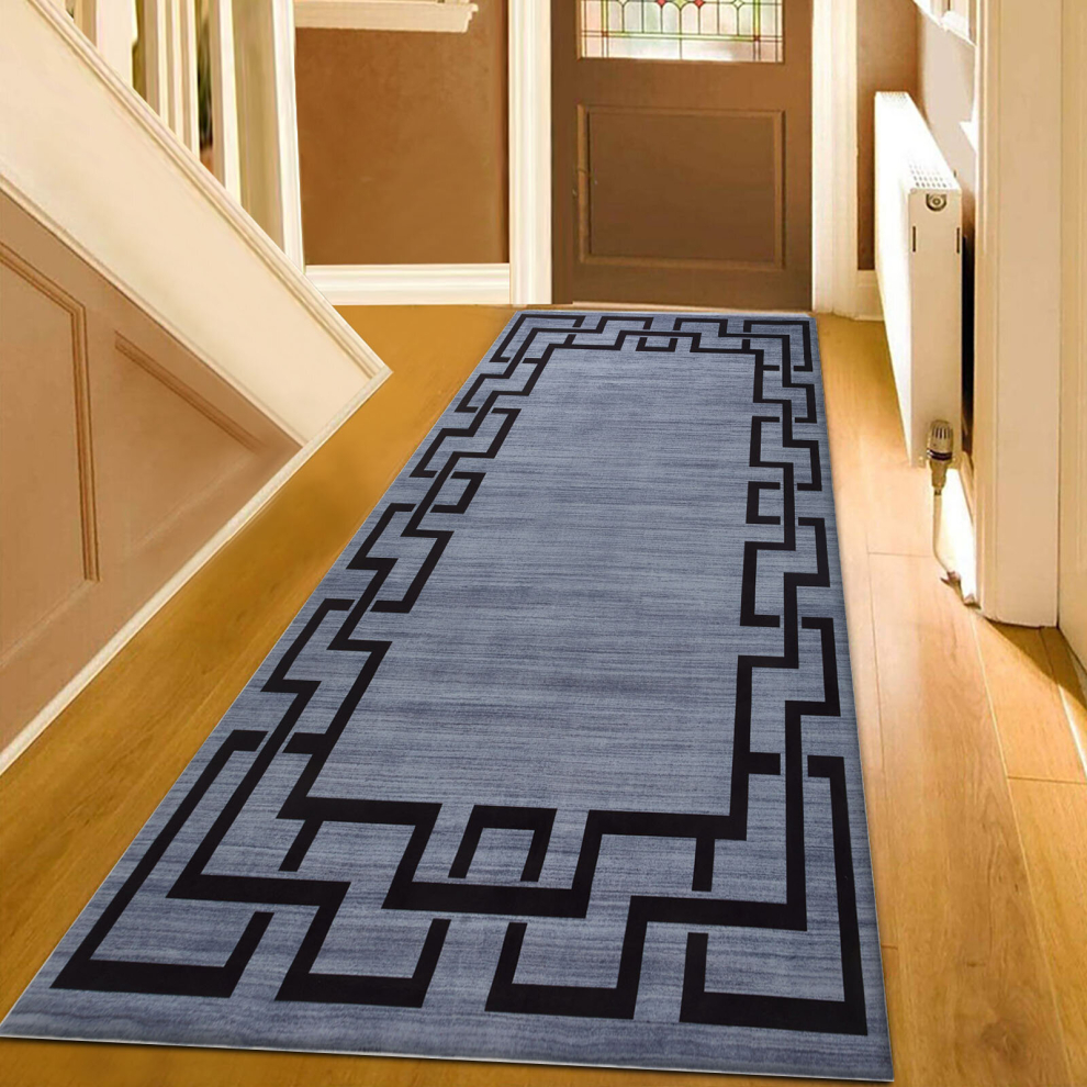 (80x150 cm, NICO- PRINTED RUG) Non Slip Rugs Printed Geometric Carpets Runner Mat