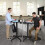 Seville Classics Air Lift Adjustable Mobile Desk with Cup Holder,Black 8