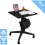 Seville Classics Air Lift Adjustable Mobile Desk with Cup Holder,Black 1