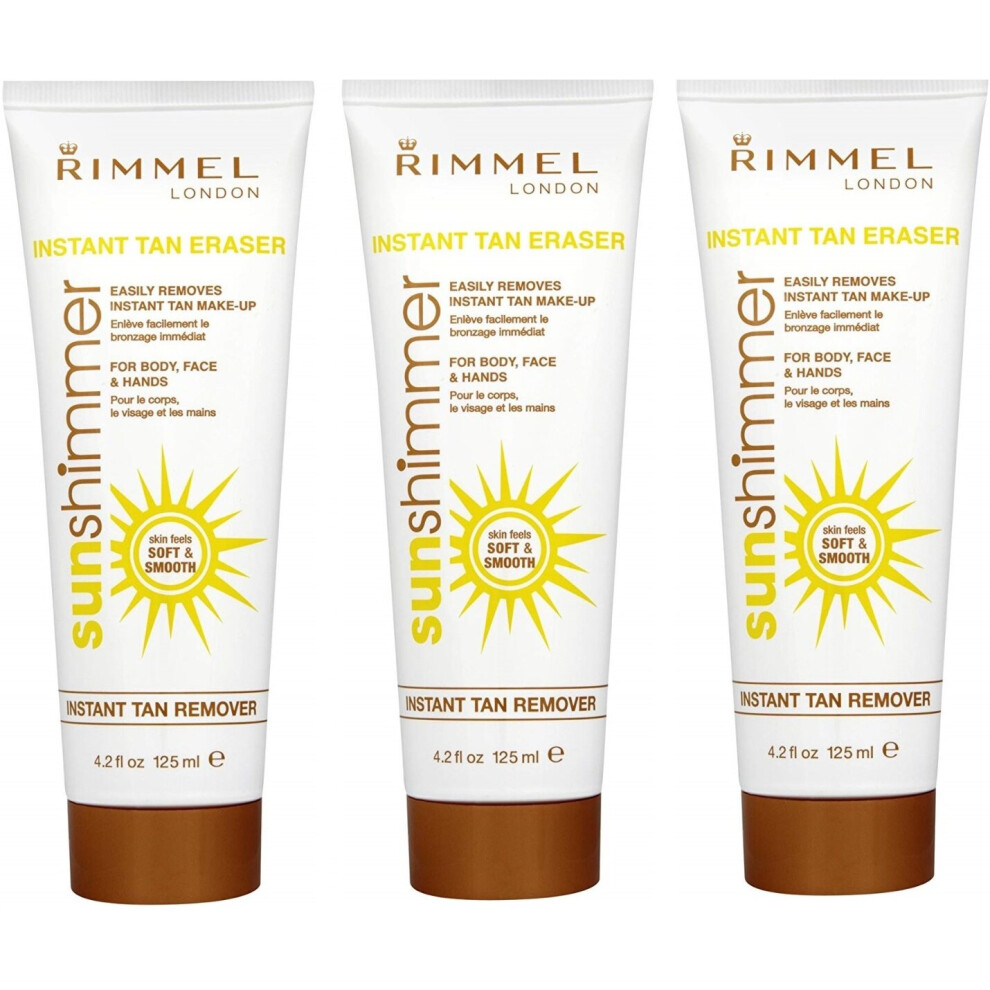 3 x Rimmel Sunshimmer Instant Tan Remover 125 ml