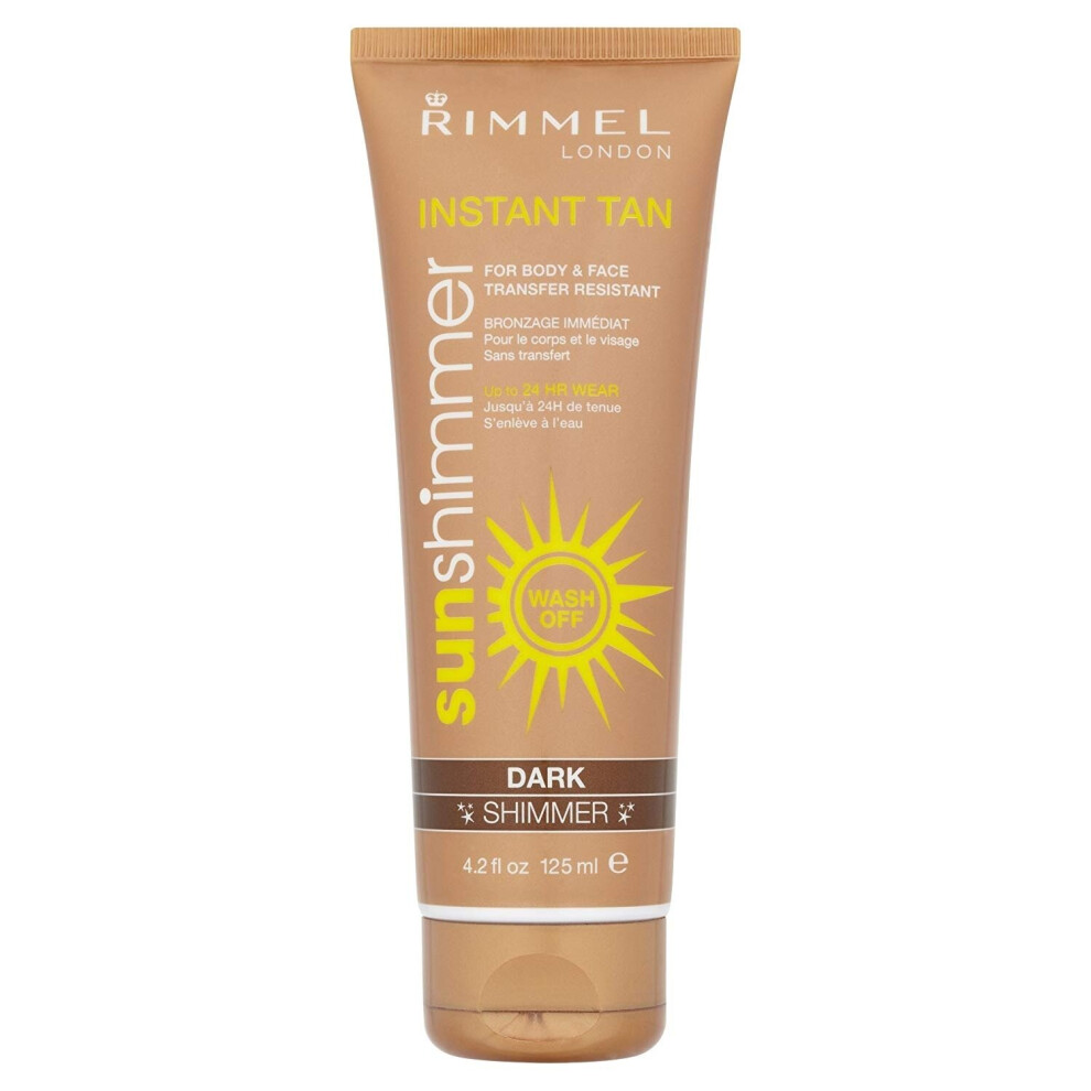 Rimmel Sunshimmer Instant Tan Makeup, Dark Shimmer 125 ml