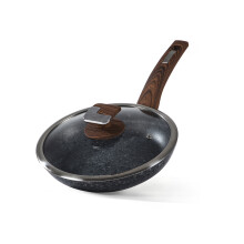 HOUSZY 24CM Frying Pan with Lid, Granite Frying Pan Nonstick