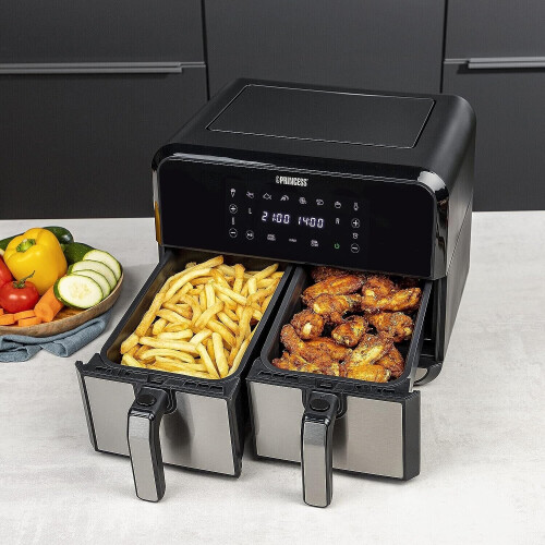 Princess Princess Double Basket Air Fryer With 8 Pre-Programme Settings 1600W 2