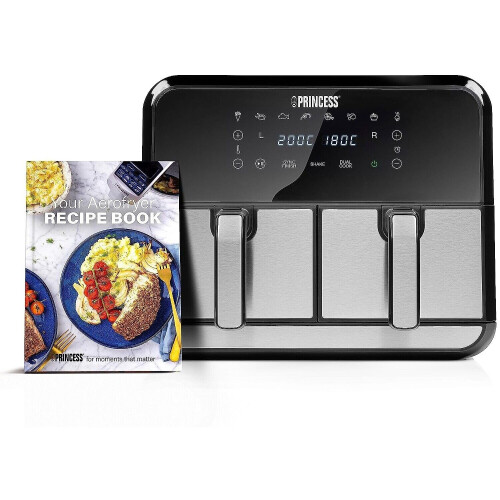 Princess Princess Double Basket Air Fryer With 8 Pre-Programme Settings 1600W