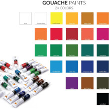 Royal & Langnickel RGOU24 24-Color Gouache Paint Set