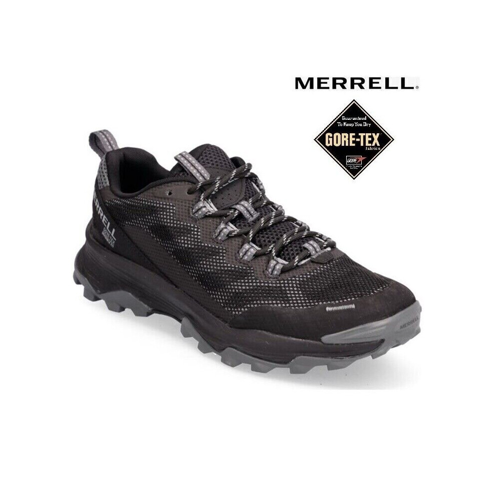 (MERRELL SPEED STRIKE GTX BLACK Men's UK 8.5) Men's Waterproof Gore-Tex Tracking & Trail Shoes