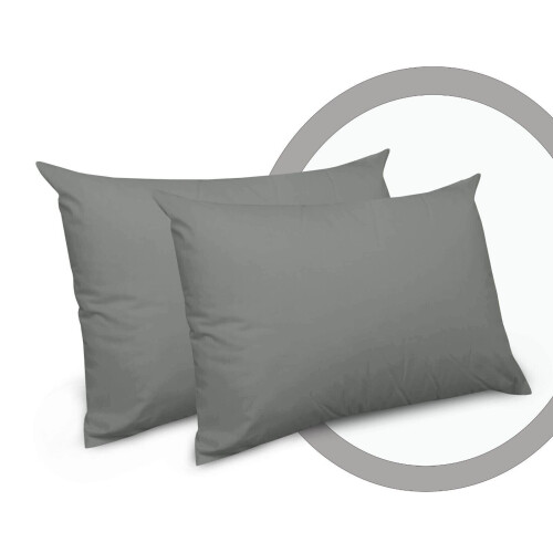 Imperial Rooms (Grey, Pillow Cases Only(50 x 75 cm)) Fitted Sheet Bed Sheets Extra Deep 25CM Single Double King Sizes