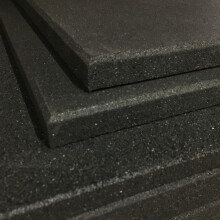 (Black, 20mm) Heavy Duty Rubber Gym Mats - Non-Slip - 1m x 1m