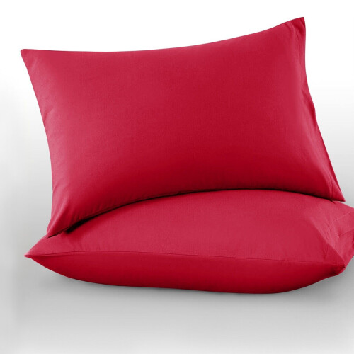 Imperial Rooms (Red, Pillow Cases Only(50 x 75 cm)) Fitted Sheet Bed Sheets Extra Deep 25CM Single Double King Sizes