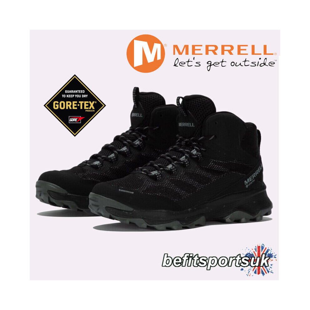 (Merrell Speed Strike Mid GTX, Black, Men's UK 7) Men's Waterproof Gore-Tex Tracking & Trail Boots