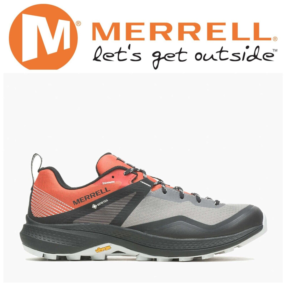 (MERRELL MQM 3 GTX, Charcoal/Tangerin, Men's UK 8) Men's Waterproof GORE-TEX Hiking & Trail Trainers