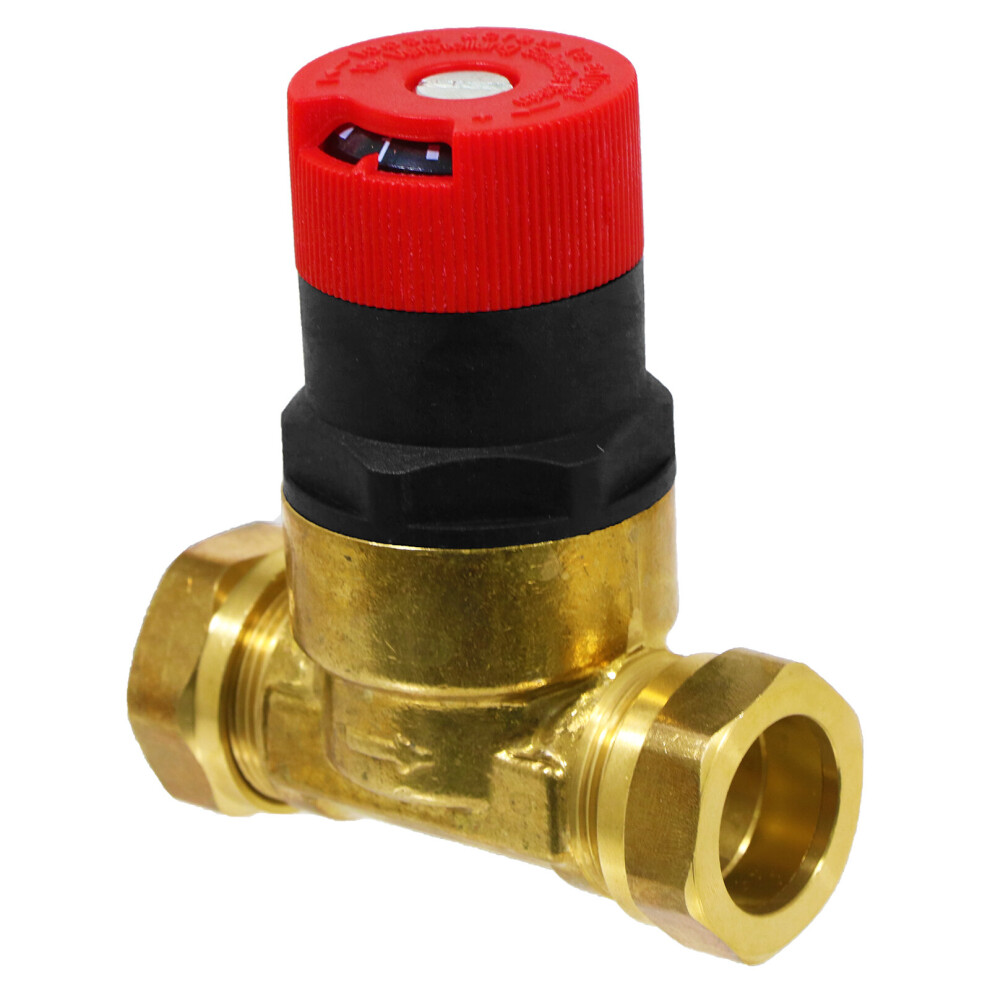 22Mm Straight Automatic Bypass Valve Abv Auto Boiler Trv Radiator Pressure (50L P/M) 5057817578357