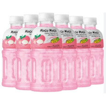 Mogu Mogu Lychee Juice with 25% NATA De Coco Energy Drink (Pack Of 6)