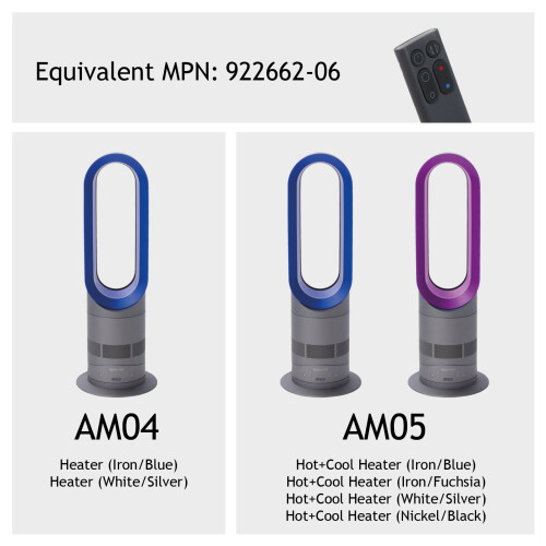 SPARES2GO Remote Control for Dyson AM04 AM05 Fan Heater 922662-06 + Battery 1