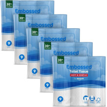 by Amazon 2 Ply Embossed Toilet Paper 45 Rolls (5 Packs of 9) 200 Sheets per Roll (previously Presto!)