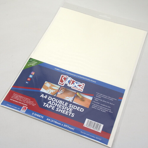 Stix2 Permanent A4 Double Sided Tape 5 Sheets Acid Free Adhesive