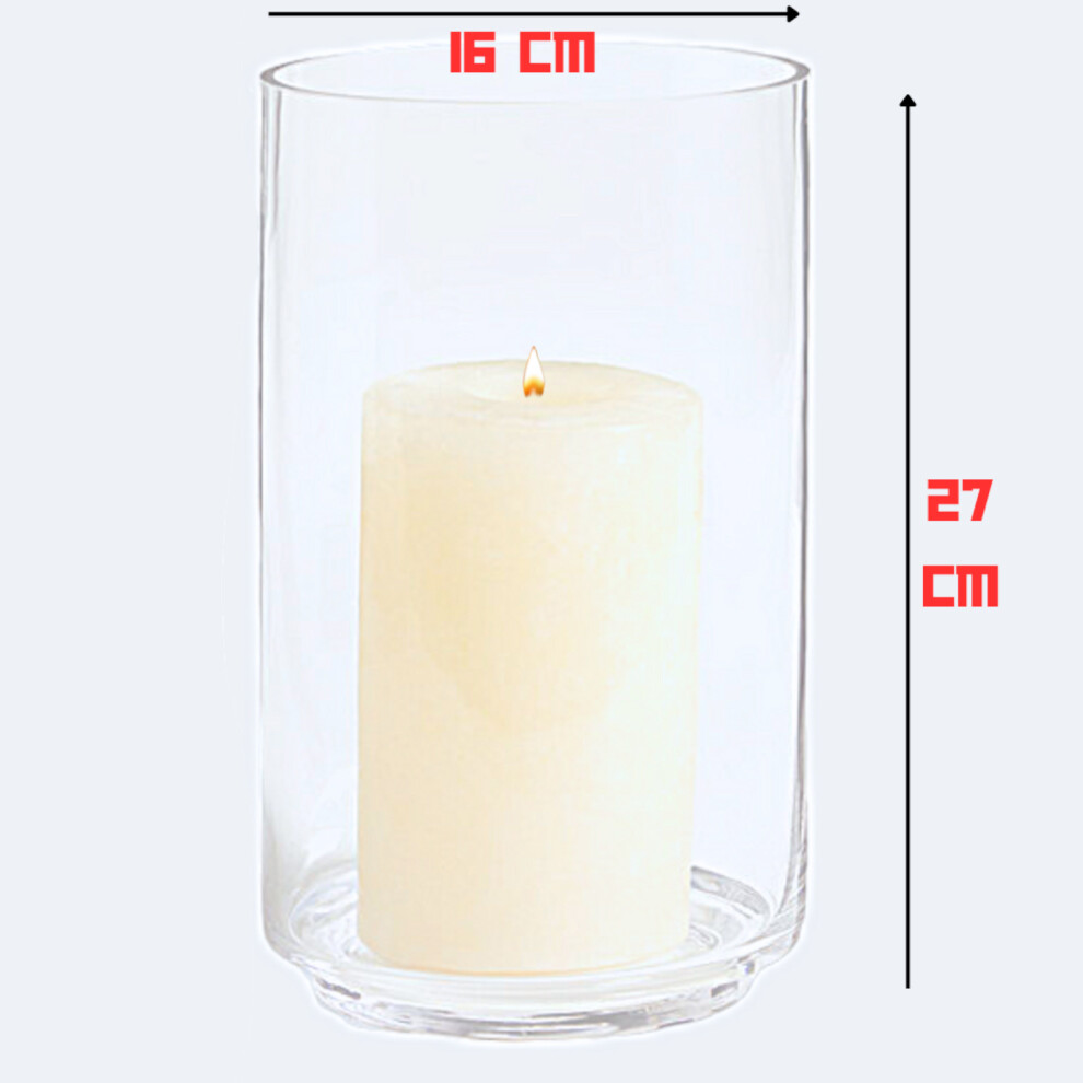 John Lewis Tall Hurricane Candle Holder 27CM Clear Glass Candle Holder