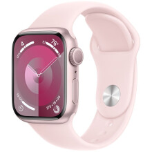Apple Watch Series 9 GPS 41mm Pink Aluminum Case with Light Pink Sport Band - S/M - Refurbished