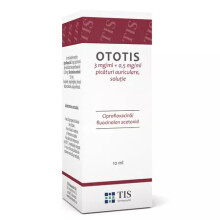 Ototis ear drops, solution, 3 mg/ml + 0.5 mg/ml, 10 ml