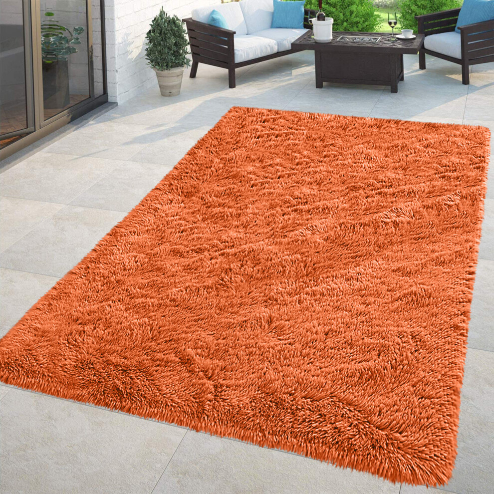 Moonlight Bedding Limited (Rust, 200Cm X 290Cm (6Ft 8" X 9Ft 7")) Non Slip Rugs Shaggy Fluffy Rugs Runners & Bath Door Mats