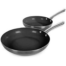 Morphy Richards 973015 Accents Frying Pan Set, Titanium, 2 Piece