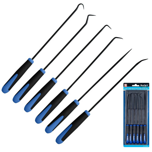 BlueSpot BlueSpot 6pc Long Reach Pick And Hook Probe Set O Ring Seal Remover Tool