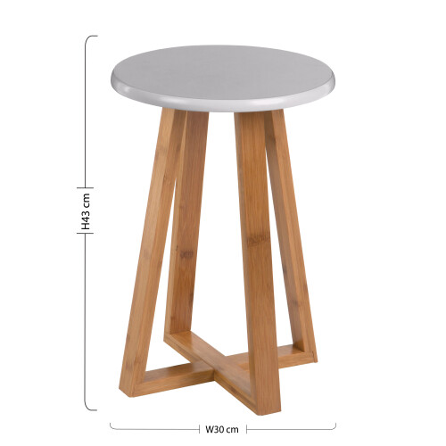Premier Housewares Premier housewares Viborg Grey Bamboo Round Stool 2