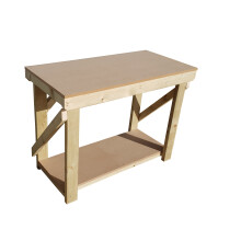 (4ft, Standard Legs) Workbench MDF Top 18mm Industrial Wooden Garage Heavy Duty Handmade Table