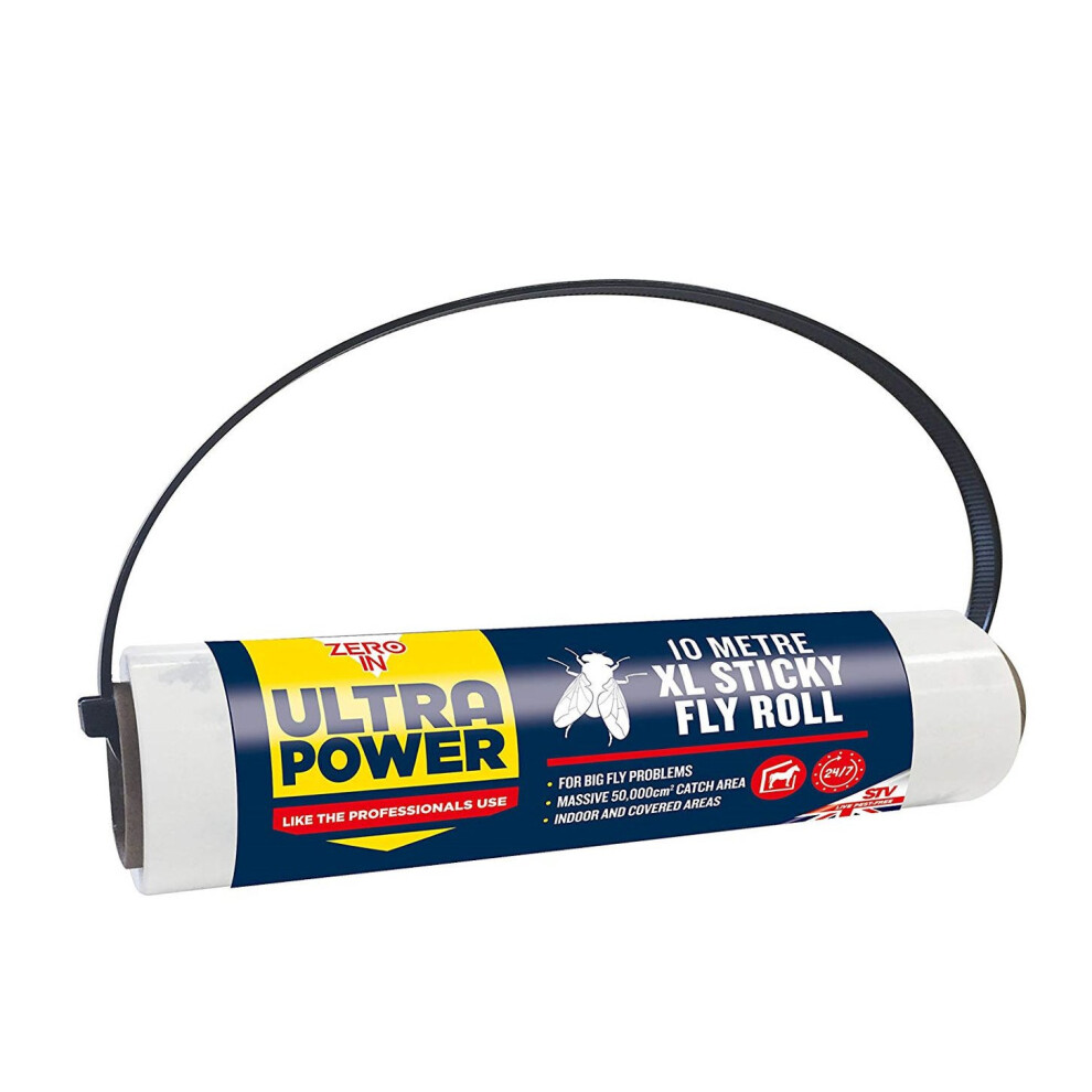 Zero In Ultra Power Sticky Fly Roll 10 Metre X 25cm